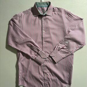 Bugatchi Red and Blue Striped Shirt